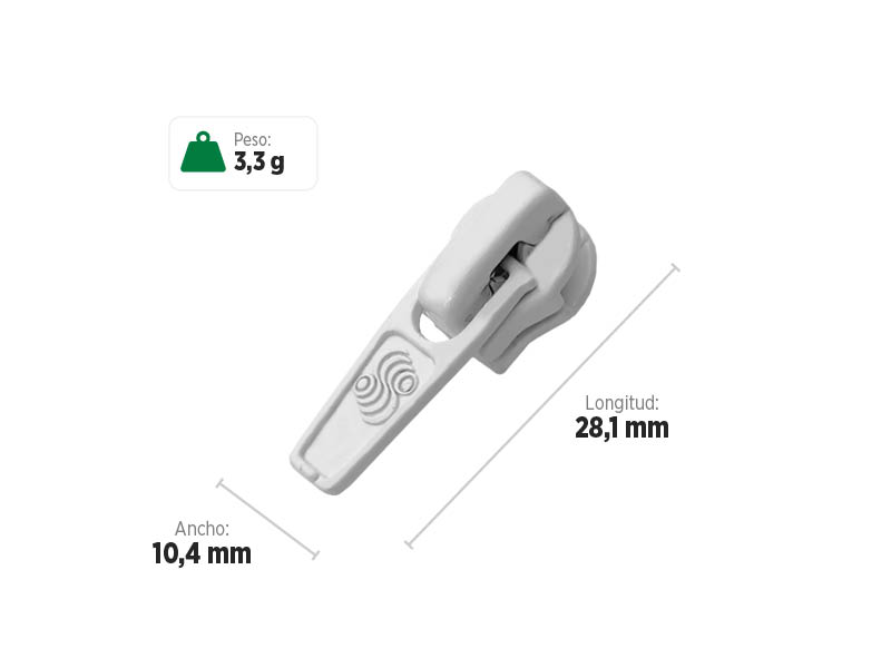Deslizador S5211K SANCRIS para zíper sintético grosso, zíper de nylon grosso, zíper comum grosso, zíper simples grosso.