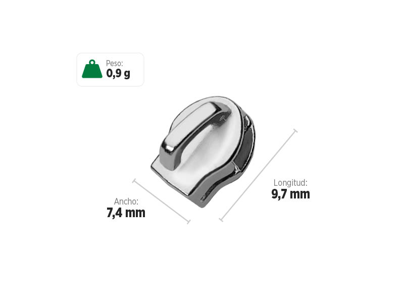 Deslizador S3404 SANCRIS para zíper sintético fino, Zíper de nylon fino, zíper comum fino, zíper simples fino.