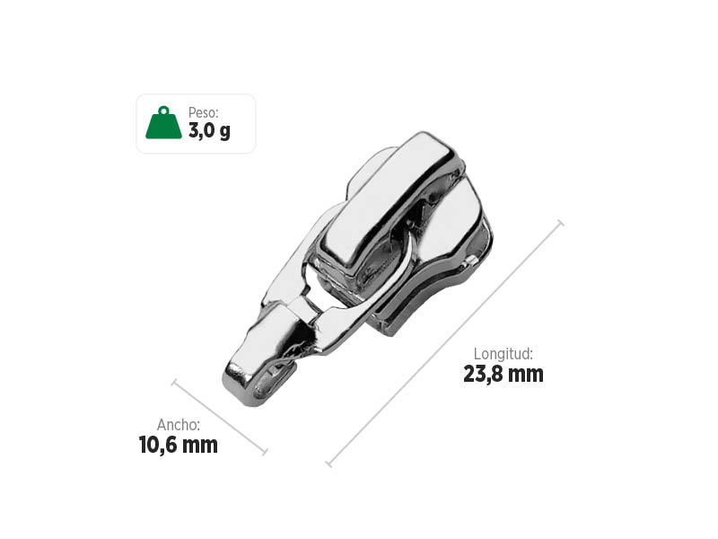 Deslizador M5604 SANCRIS para zíper metálico Zíper metálico grosso, zíper de braguilha, zíper de vista ou zíper decorativo.