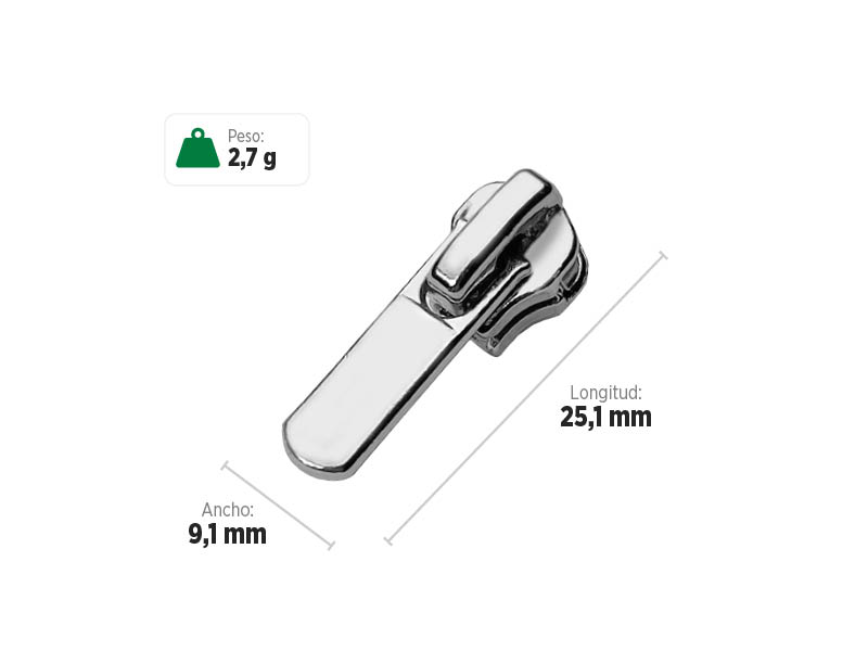 Deslizador M32BD4 SANCRIS para zíper metálico médio, zíper de braguilha, zíper de vista ou zíper decorativo.