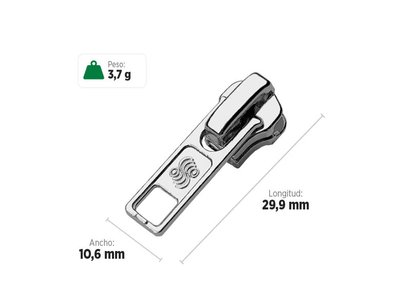Deslizador M5214 SANCRIS para zíper metálico Zíper metálico grosso, zíper de braguilha, zíper de vista ou zíper decorativo.