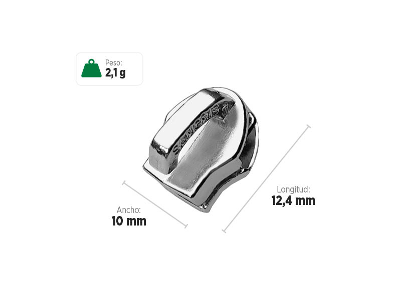 Deslizador S5404 SANCRIS para zíper sintético grosso, zíper de nylon grosso, zíper comum grosso, zíper simples grosso.