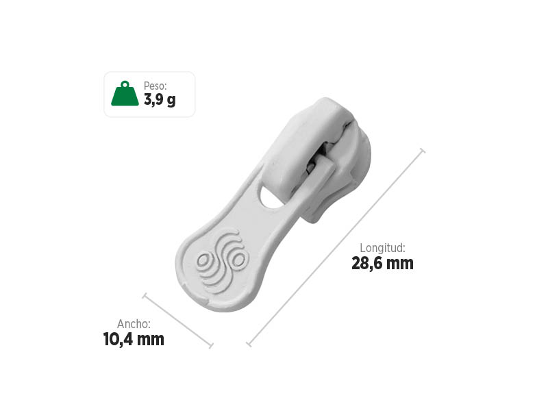 Deslizador S5251K SANCRIS para zíper sintético grosso, zíper de nylon grosso, zíper comum grosso, zíper simples grosso.