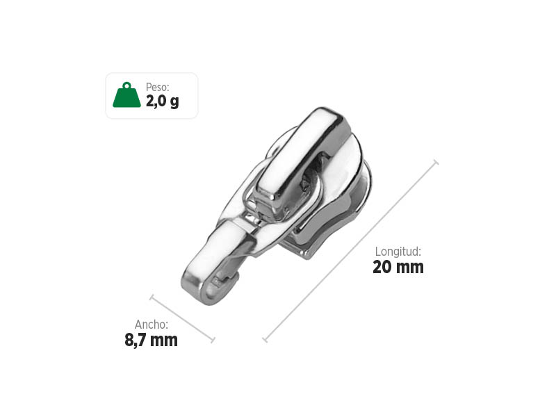 Deslizador S5604 SANCRIS para zíper sintético 5 Standard, Zíper de nylon grosso, zíper comum grosso, zíper simples grosso.