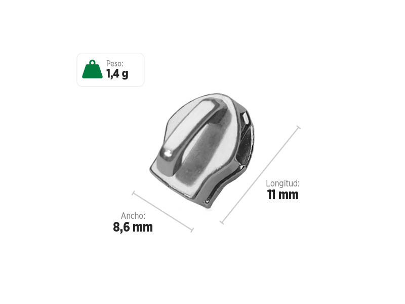 Deslizador S5404 SANCRIS para zíper sintético 5 Standard, Zíper de nylon grosso, zíper comum grosso, zíper simples grosso.