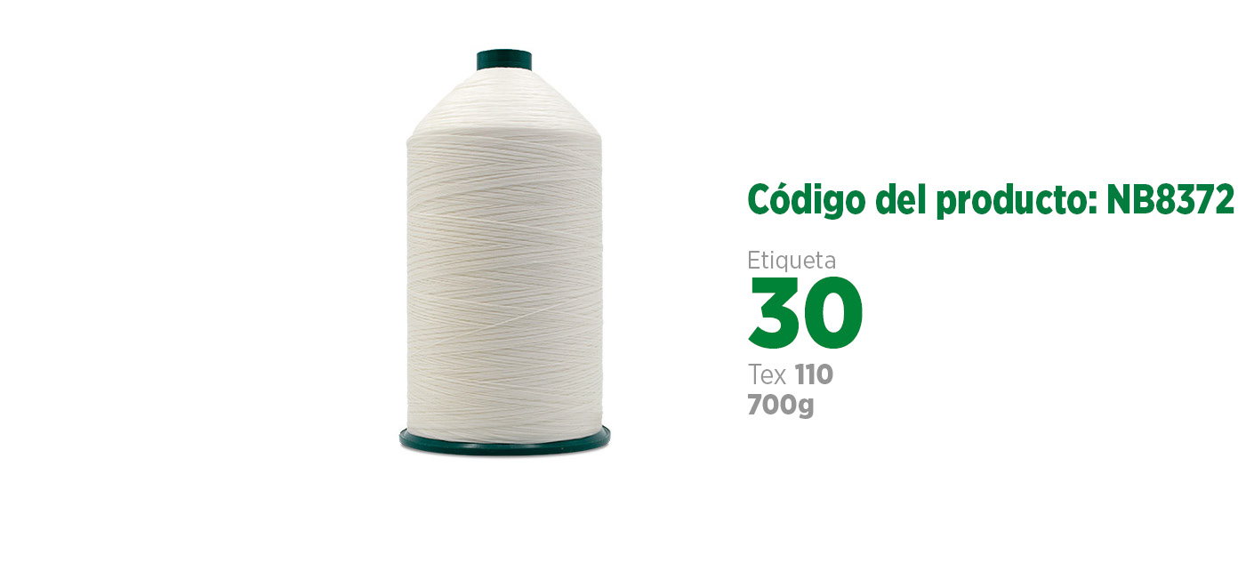 Linha de Nylon Bonderizado para costura industrial (linha de calçado ou linha para couro), etiqueta 30, tex 110, 700g SANCRIS.