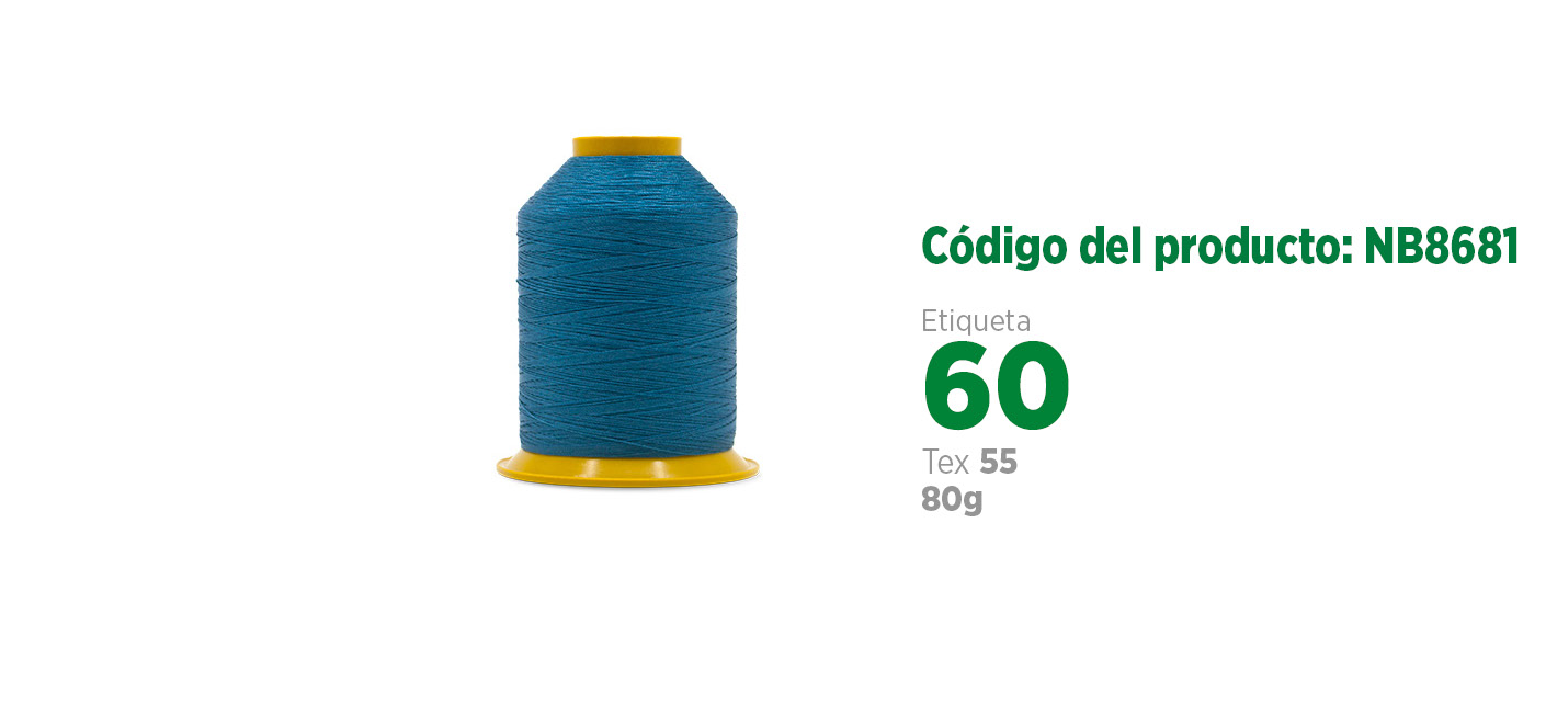 Linha de Nylon Bonderizado para costura industrial (linha de calçado ou linha para couro), etiqueta 60, tex 55, 80g SANCRIS.