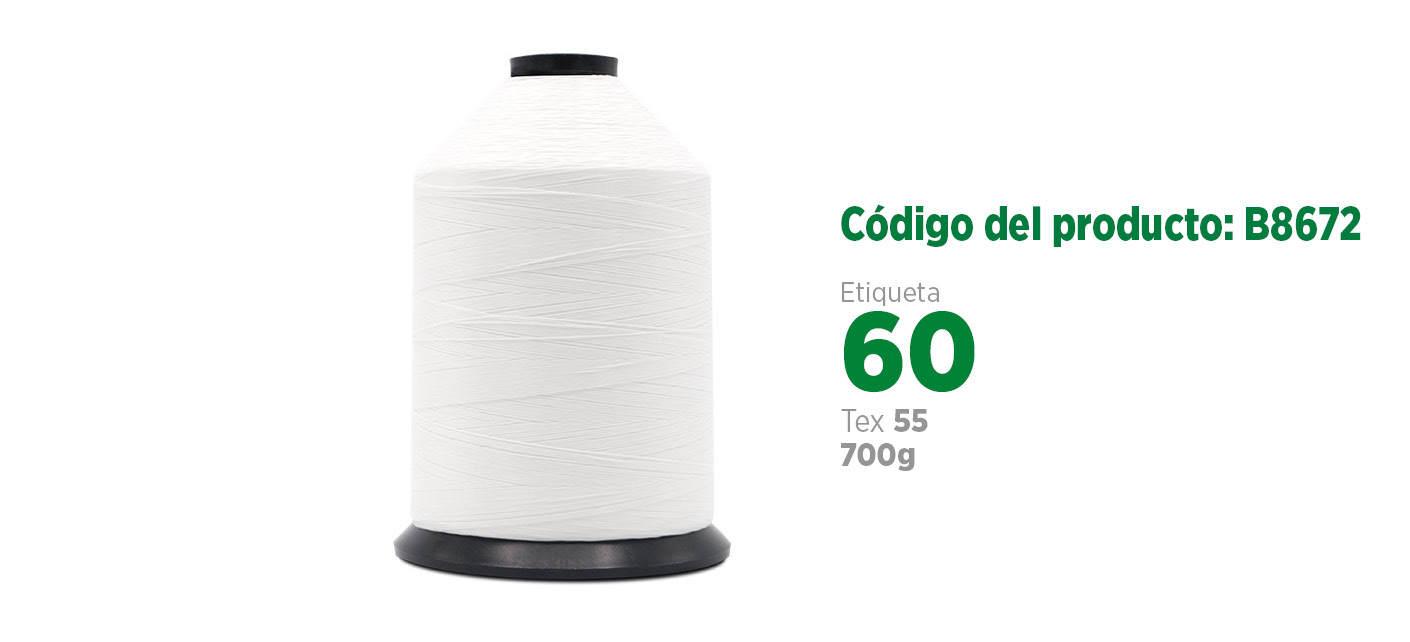 ECKOBOND Linha para Strobel/Bobina para costura industrial, etiqueta 60, tex 55, 400g SANCRIS.