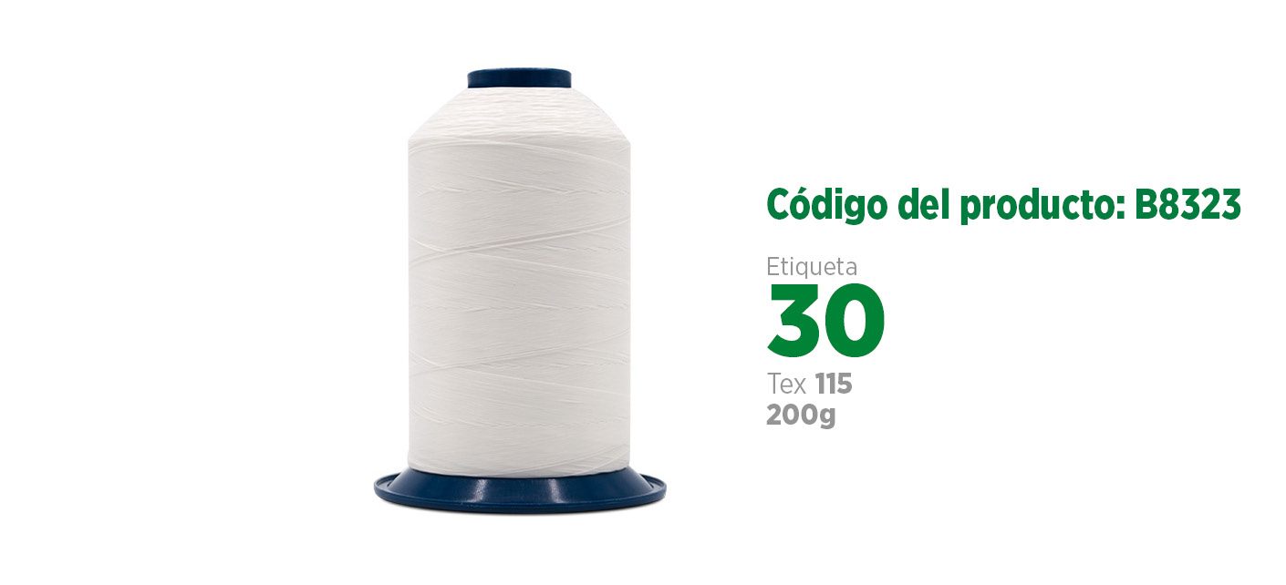 ECKOBOND Linha para Strobel/Bobina para costura industrial, etiqueta 30, tex 115, 200g SANCRIS.