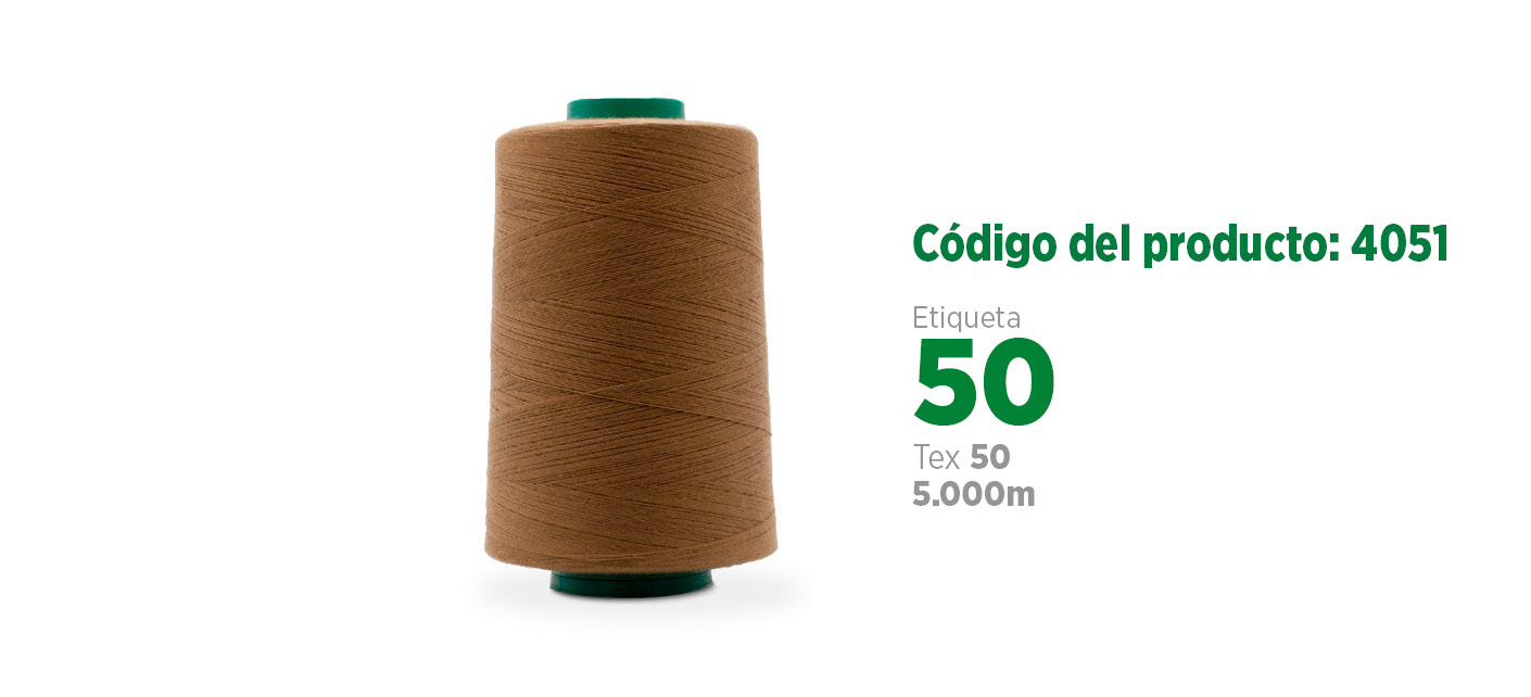 Linha de Poliéster Fiado para Pesponto em tecidos pesados (linha grossa ou pesponto), etiqueta 50, tex 50, 5 mil jardas SANCRIS.