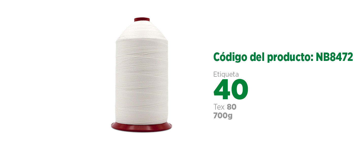 Linha de Nylon Bonderizado para costura industrial (linha de calçado ou linha para couro), etiqueta 40, tex 80, 700g SANCRIS.