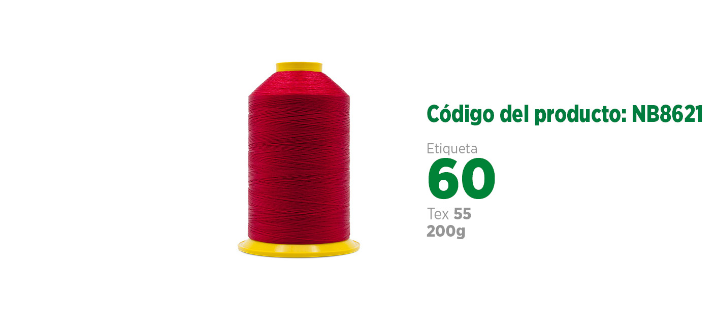 Linha de Nylon Bonderizado para costura industrial (linha de calçado ou linha para couro), etiqueta 60, tex 55, 200g SANCRIS.