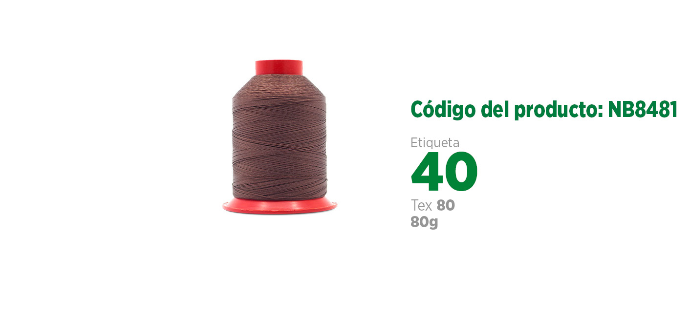 Linha de Nylon Bonderizado para costura industrial (linha de calçado ou linha para couro), etiqueta 40, tex 80, 80g SANCRIS.