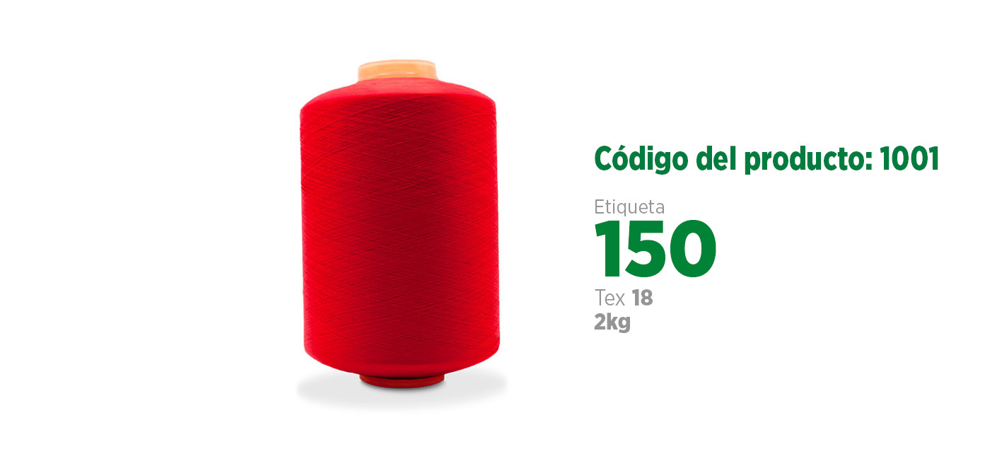 Fio de Poliéster Texturizado para costura industrial (fio balão ou fio overlock), etiqueta 150, tex 18, 2Kg SANCRIS.