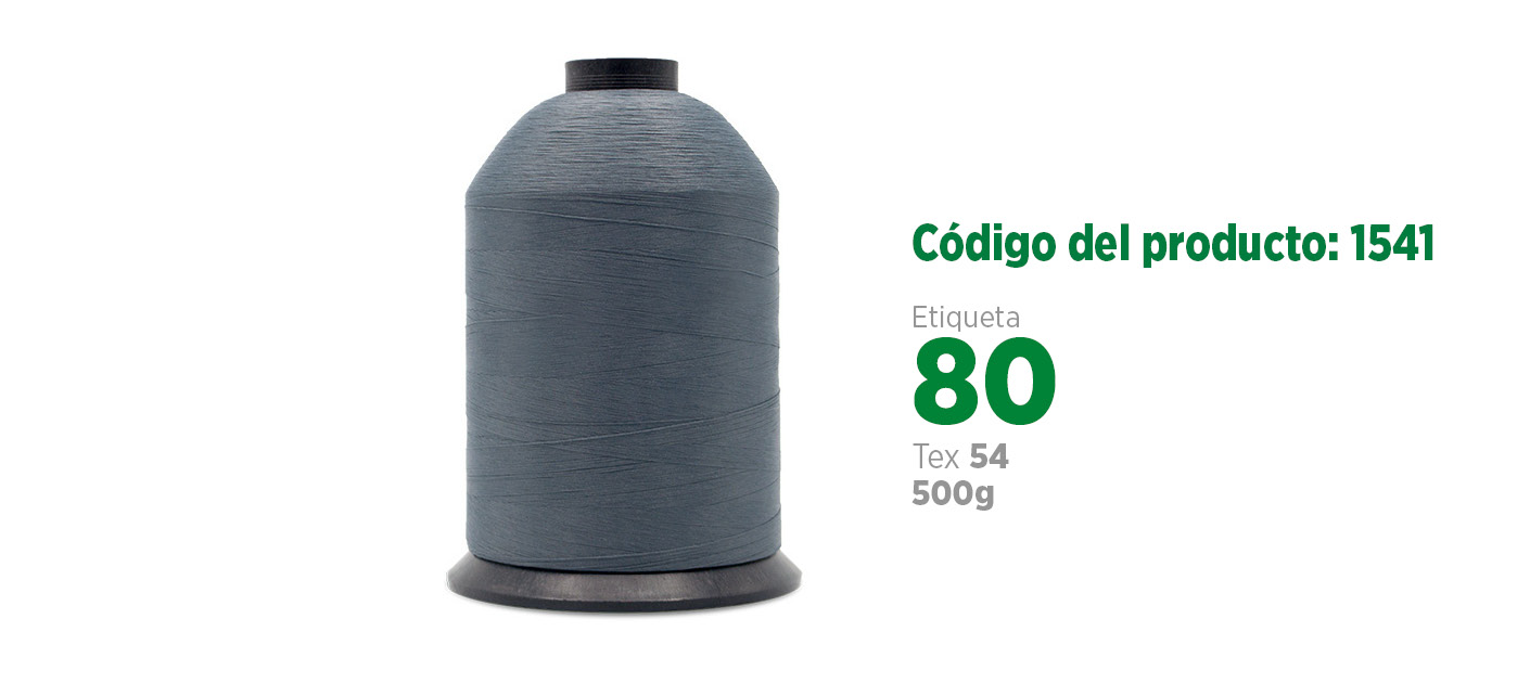 Linha de Poliéster Alta Tenacidade Matelassê para costura industrial (linha para processos de matelar), etiqueta 80, tex 54, 500g SANCRIS.