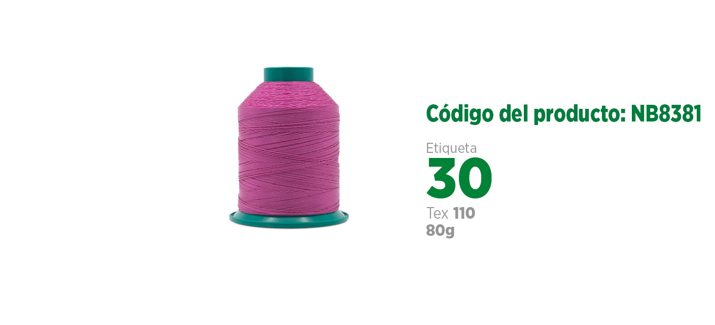 Linha de Nylon Bonderizado para costura industrial (linha de calçado ou linha para couro), etiqueta 30, tex 110, 80g SANCRIS.