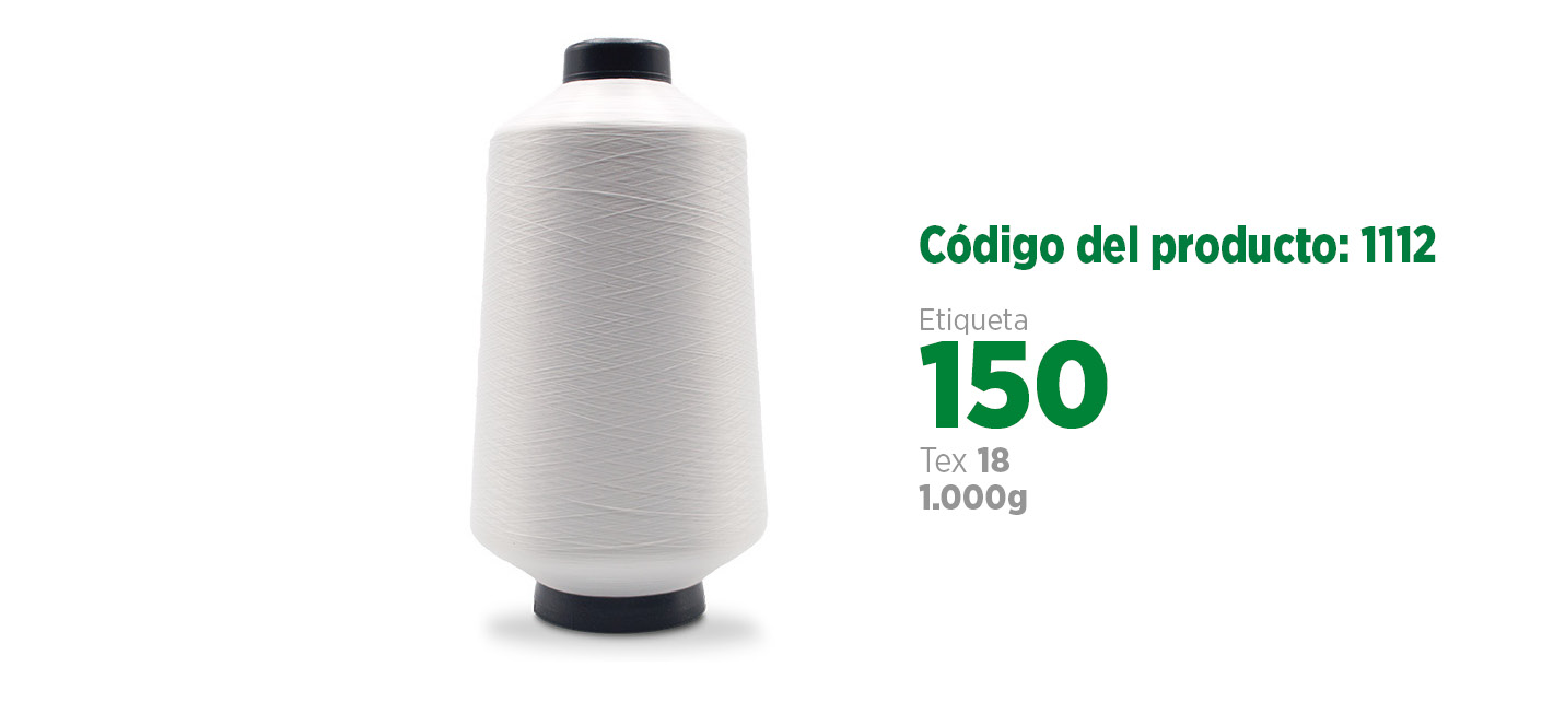 Fio de Poliéster Texturizado para costura industrial (fio balão ou fio overlock), etiqueta 150, tex 18, 1.000g SANCRIS.