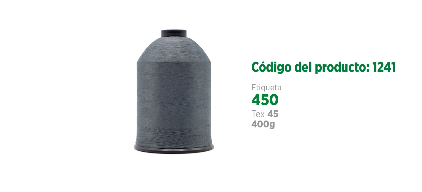 Fio de Poliéster Texturizado Torcido para costura industrial, etiqueta 450, tex 45, 400g SANCRIS.