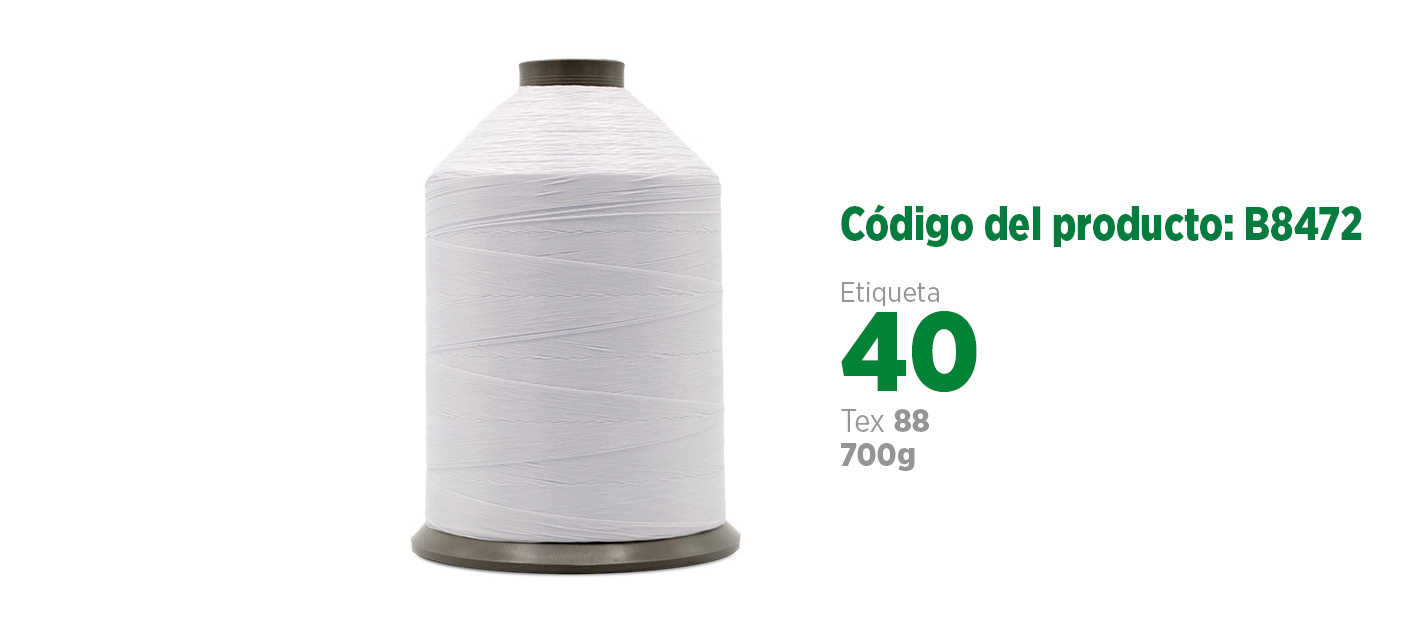 ECKOBOND Linha para Strobel/Bobina para costura industrial, etiqueta 40, tex 88, 400g SANCRIS.