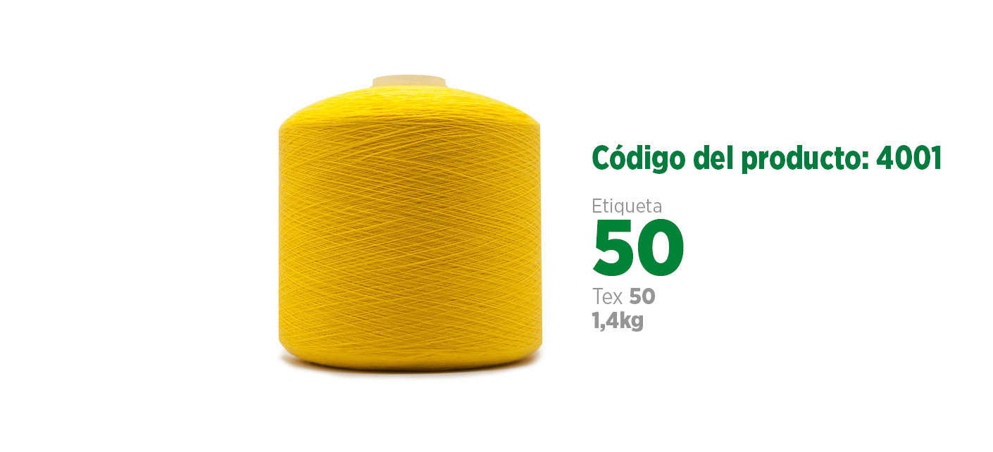 Linha de Poliéster Fiado para Pesponto em tecidos pesados (linha grossa ou pesponto), etiqueta 50, tex 50, 1.4Kg SANCRIS.