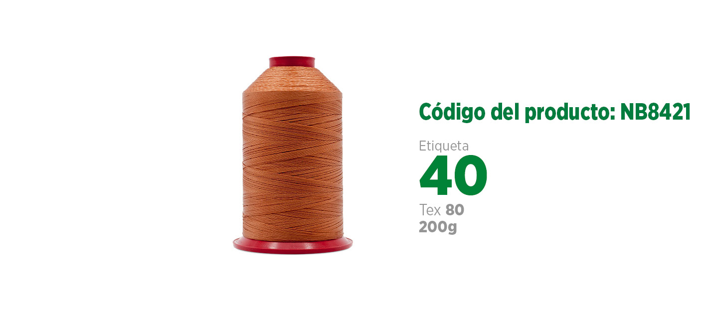 Linha de Nylon Bonderizado para costura industrial (linha de calçado ou linha para couro), etiqueta 40, tex 80, 200g SANCRIS.