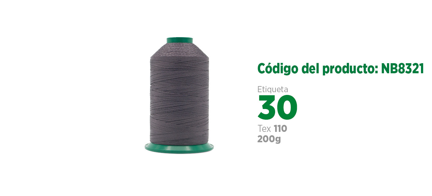  Linha de Nylon Bonderizado para costura industrial (linha de calçado ou linha para couro), etiqueta 30, tex 110, 200g SANCRIS.